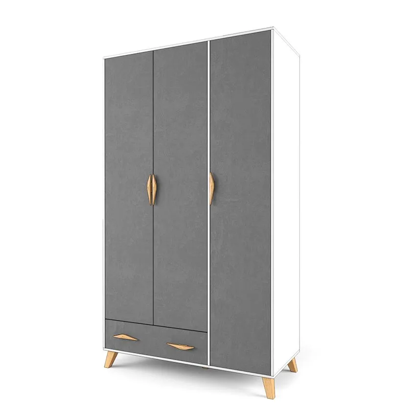 Шкаф 3-створчатый 2+2 лайт серый 1