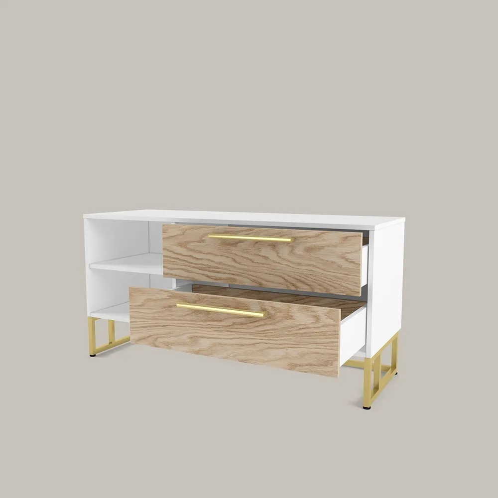 Тумба ТV Тури Белый Золото 2