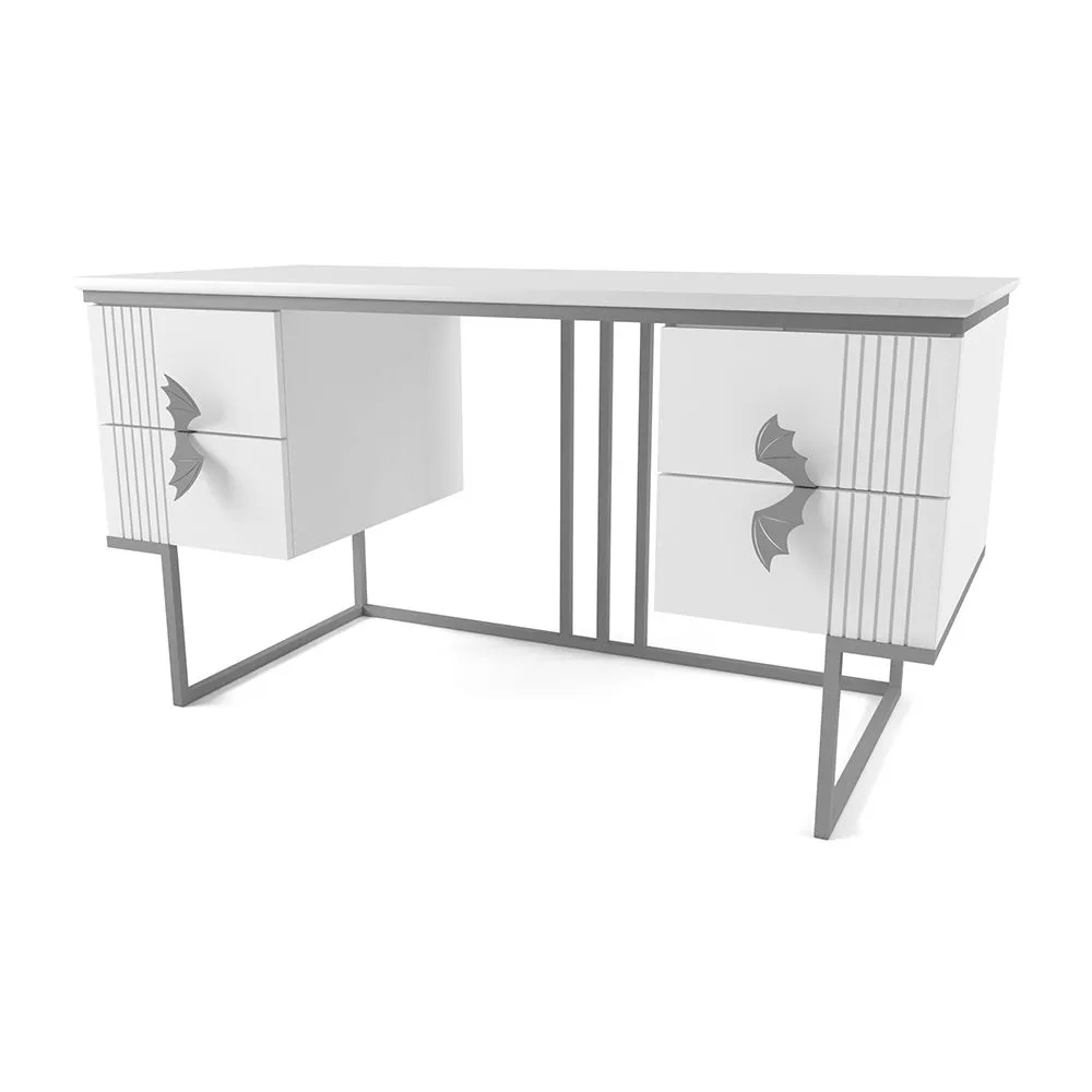 Стол 2-х тумбовый Мишель Белый Серый