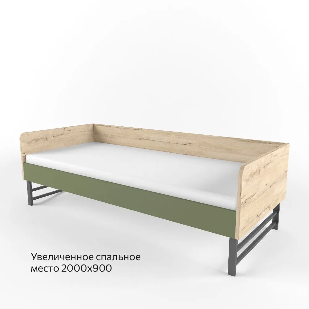Кровать олива металл