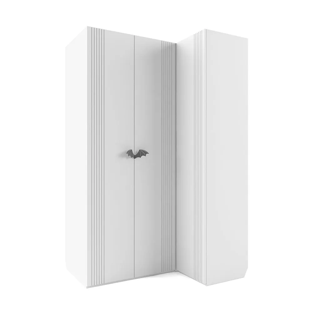 Шкаф угловой левый Мишель Белый Серый 1