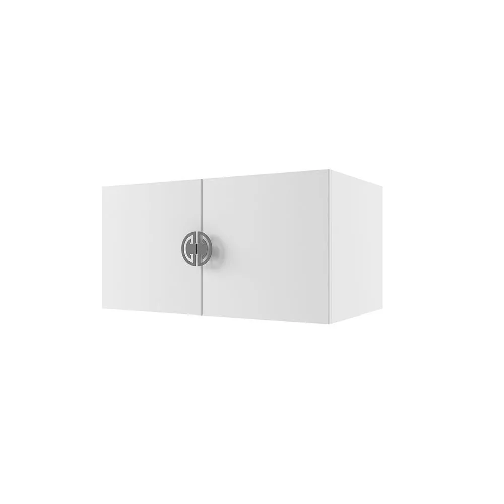 img-Антресоль 40 для книжного шкафа Мишель Белый серый 1