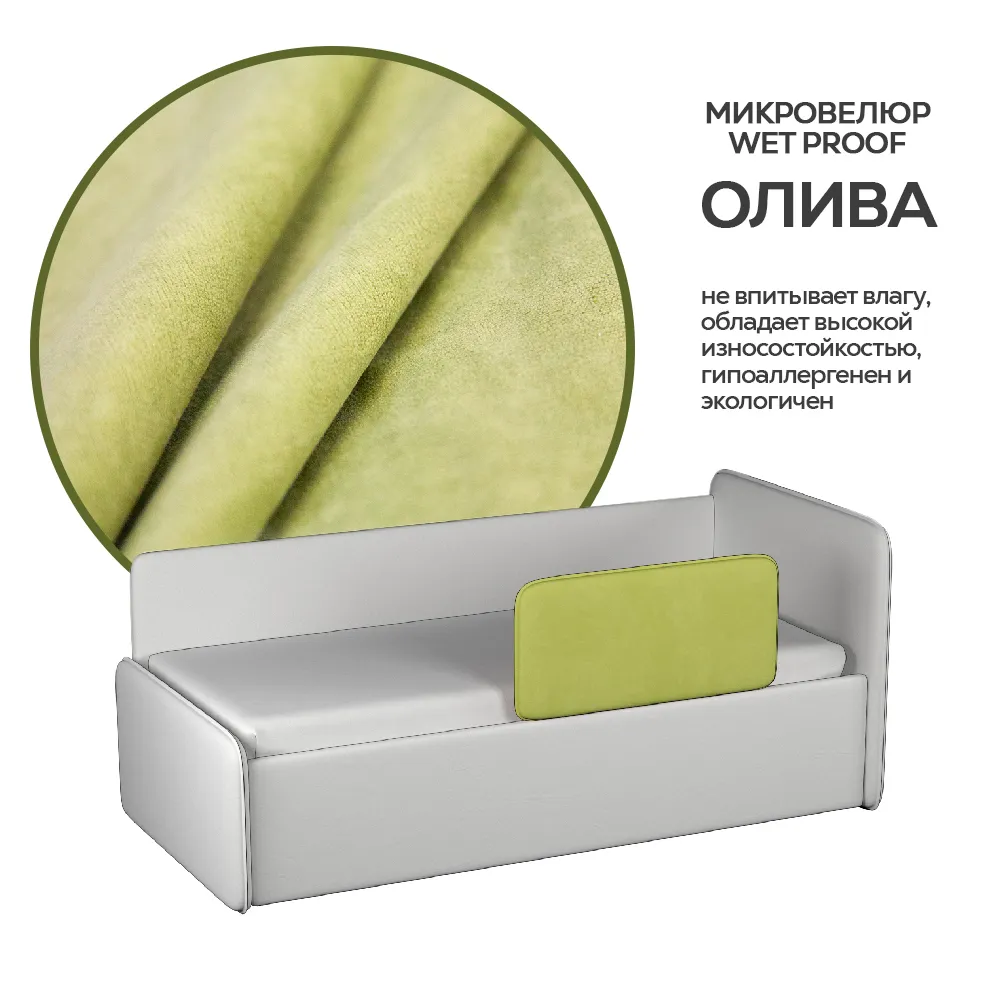 Бортик «Айрис» Микровелюр Олива 3