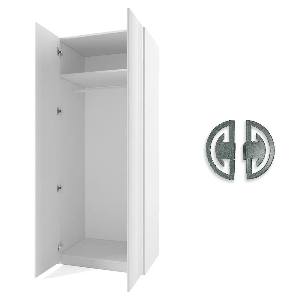 img-Шкаф платяной Мишель Белый Деко серый 2