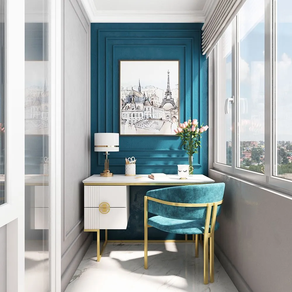 Стол с тумбой Мишель Белый 4