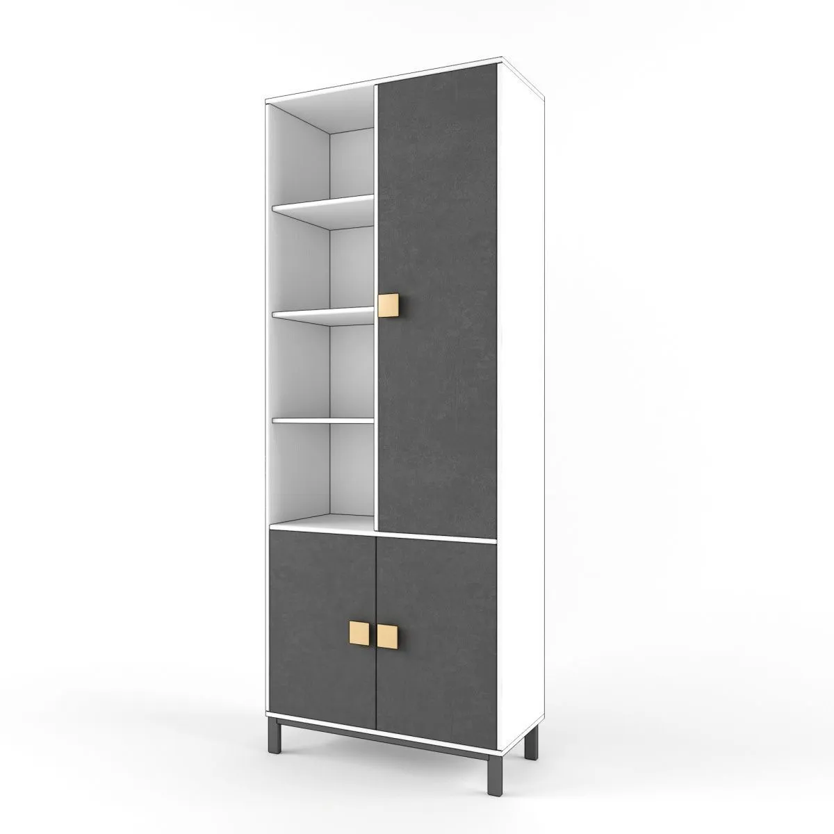 Стеллаж широкий «2+2 Лайт» серый 1