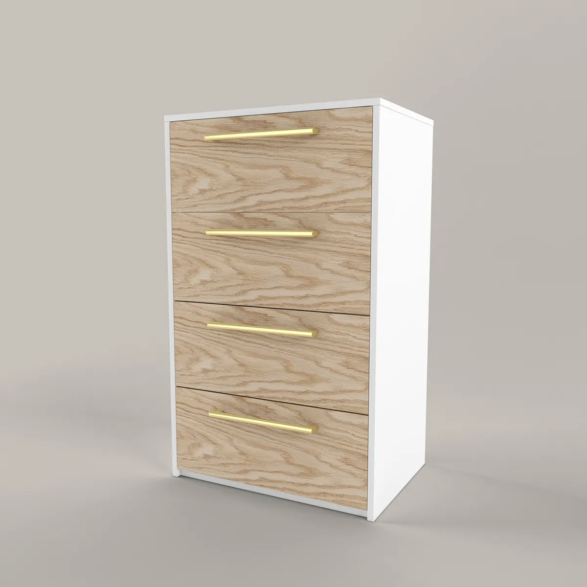 Комод высокий Тури Белый Золото