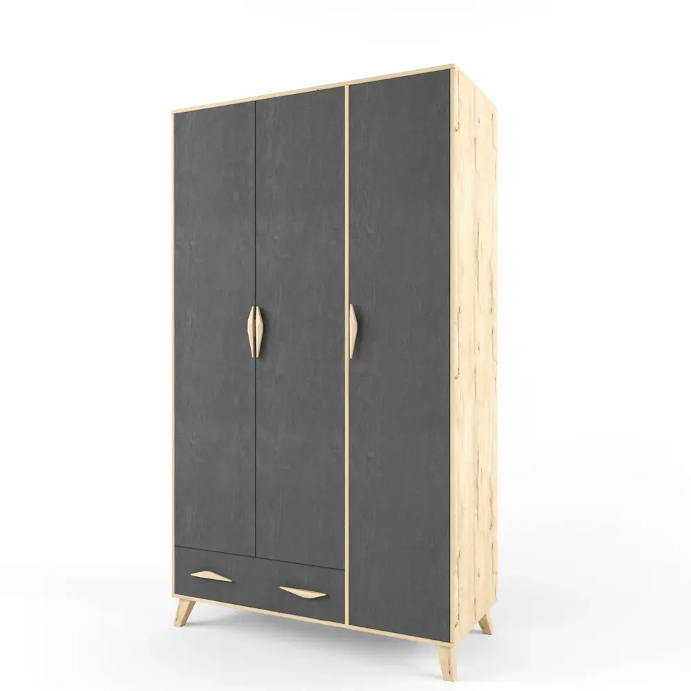 Шкаф 3-створчатый «2+2» серый