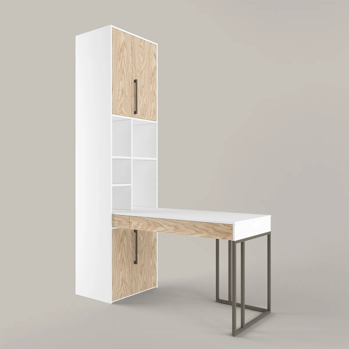 Рабочая зона «Тури Белый» со шкафом 3