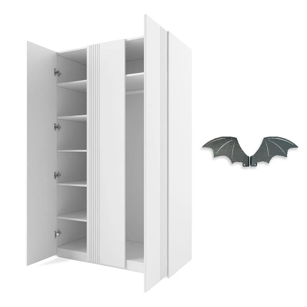 Шкаф 3х створчатый Мишель Белый Серый 2