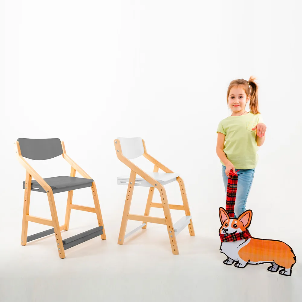 Стул растущий «Робин Wood» комбо белый 6