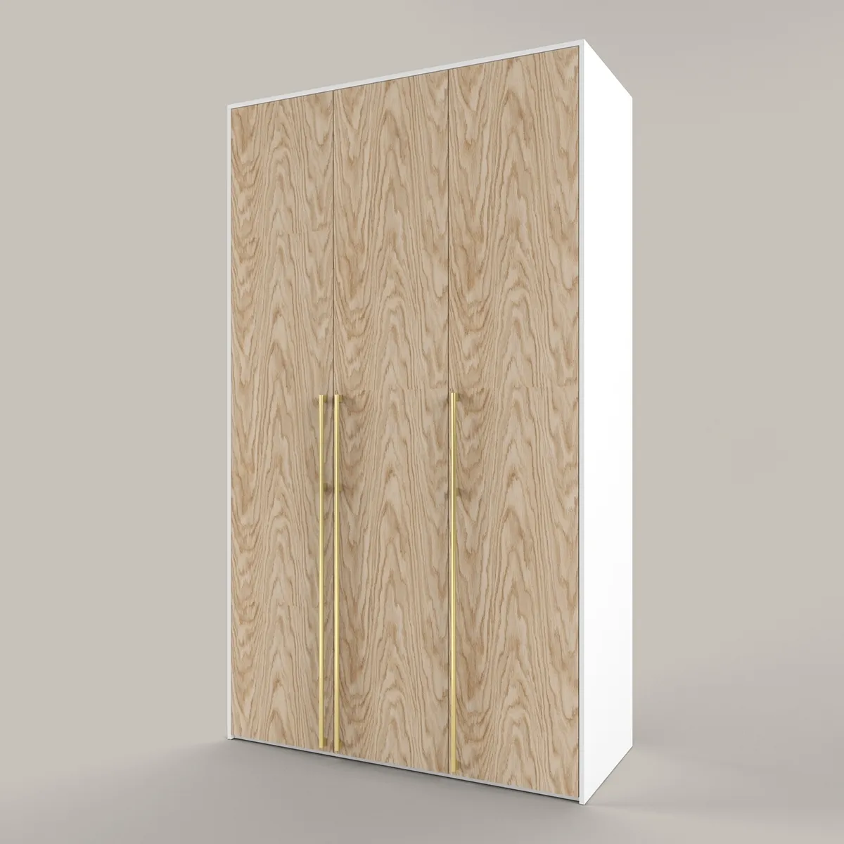 Шкаф 3х створчатый Тури Белый Золото 1