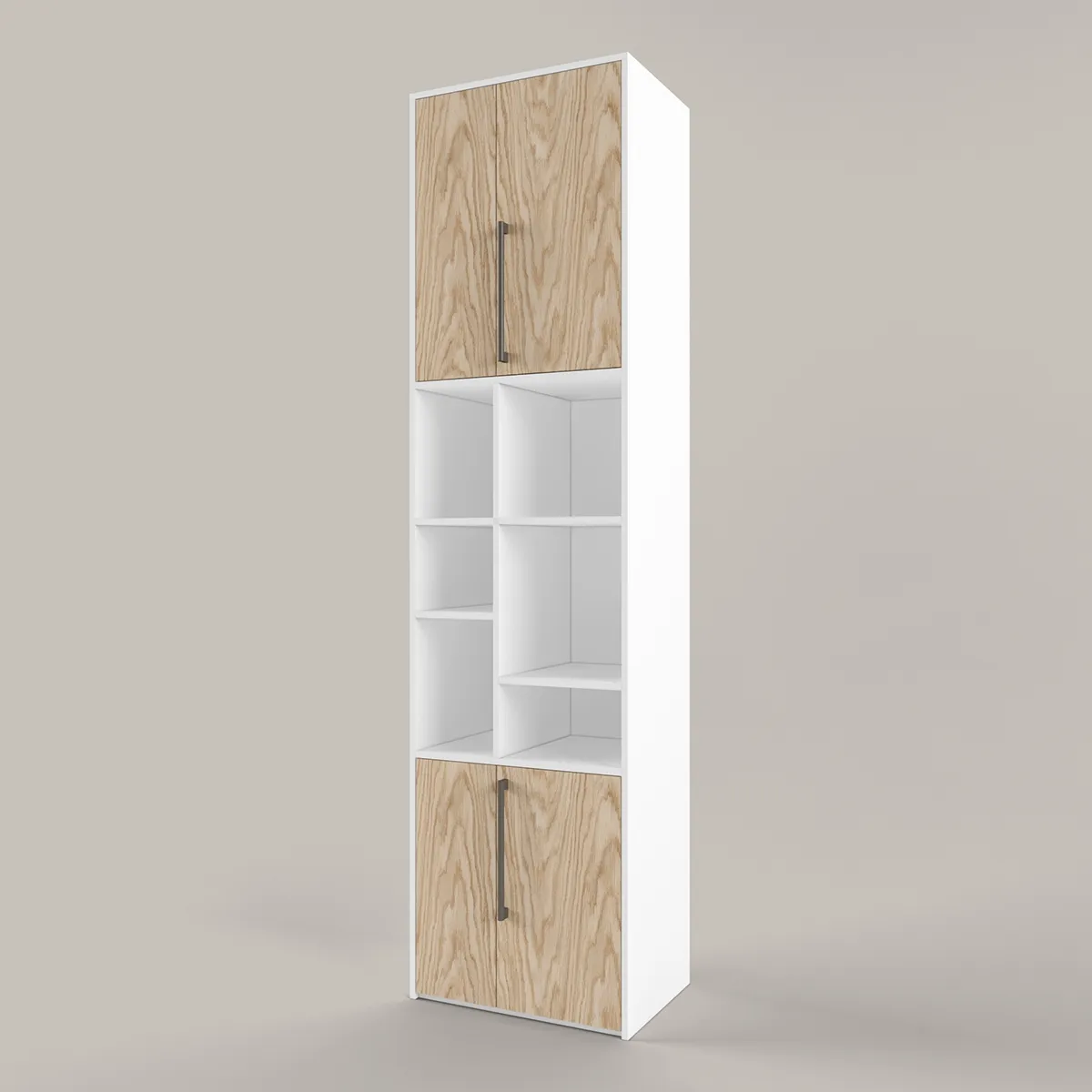 Стеллаж широкий Тури Белый Графит 1