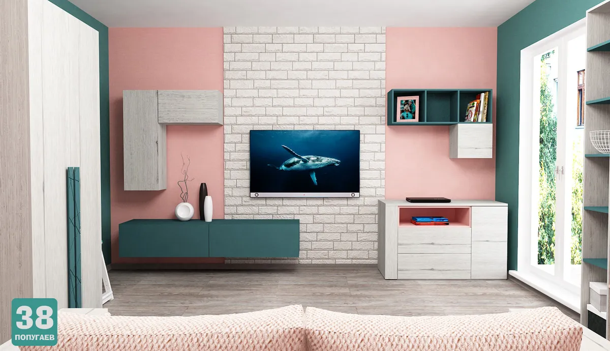 Полка Куб с фасадом дуб эльза 6