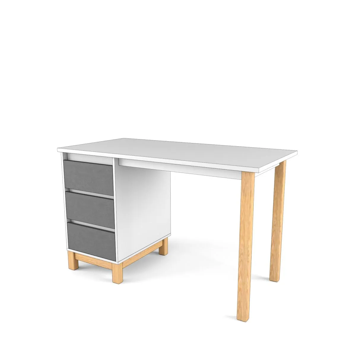 Стол с тумбой 2+2 Лайт Серый