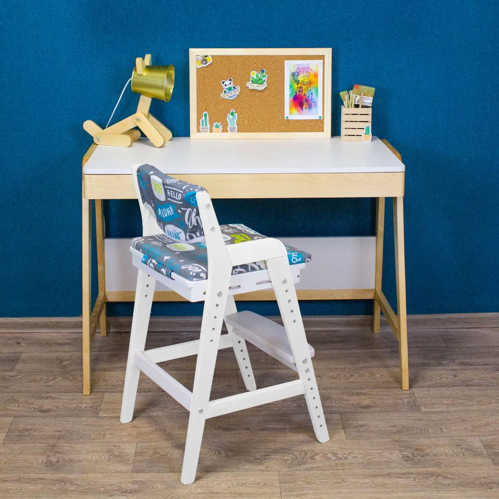 Растущая парта и стул с чехлом салют 5