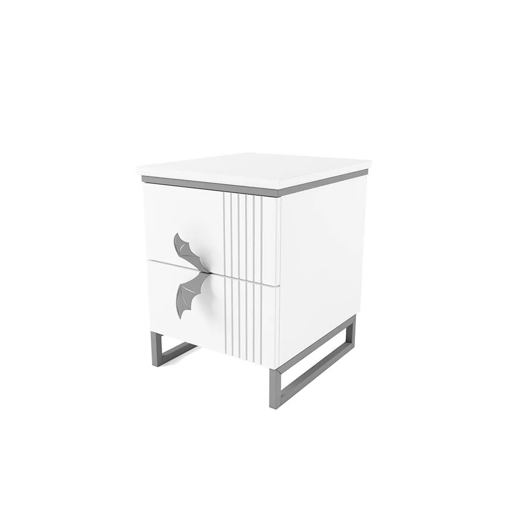 Тумба прикроватная Мишель Белый Серый