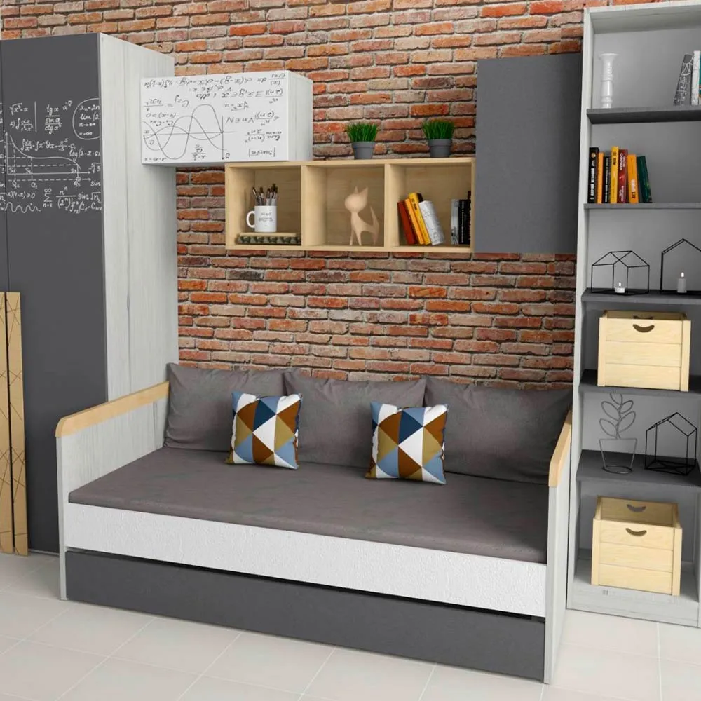 Полка 2 Куба с фасадом серая 4