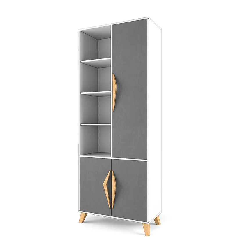 Стеллаж широкий «2+2 Лайт» серый