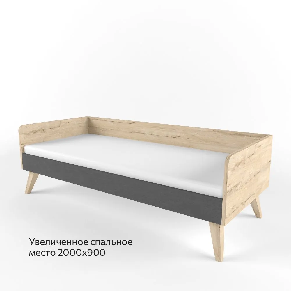Кровать серый диагональ