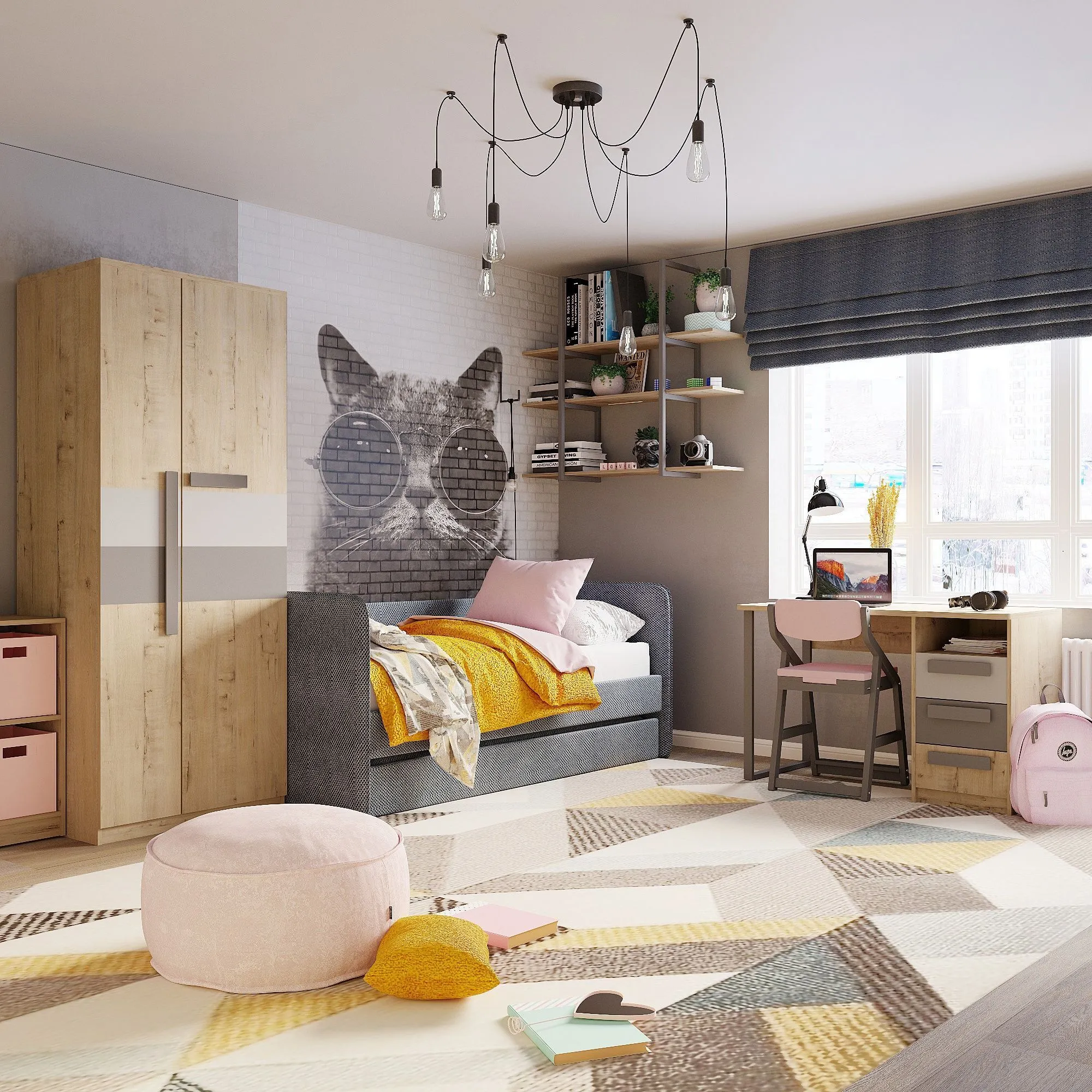 Детская «Лофт» с мягкой кроватью 1