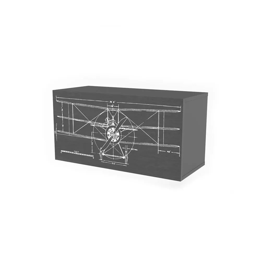 Полка 2 Куба с фасадом серая печать «Авиатор» 1