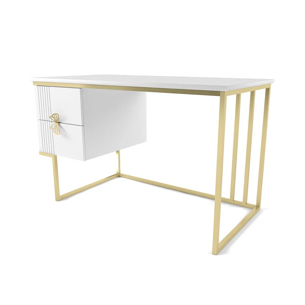 img-Стол с тумбой Мишель Белый Золото 1