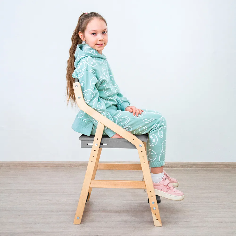 Стул растущий «Робин Wood» комбо серый 7