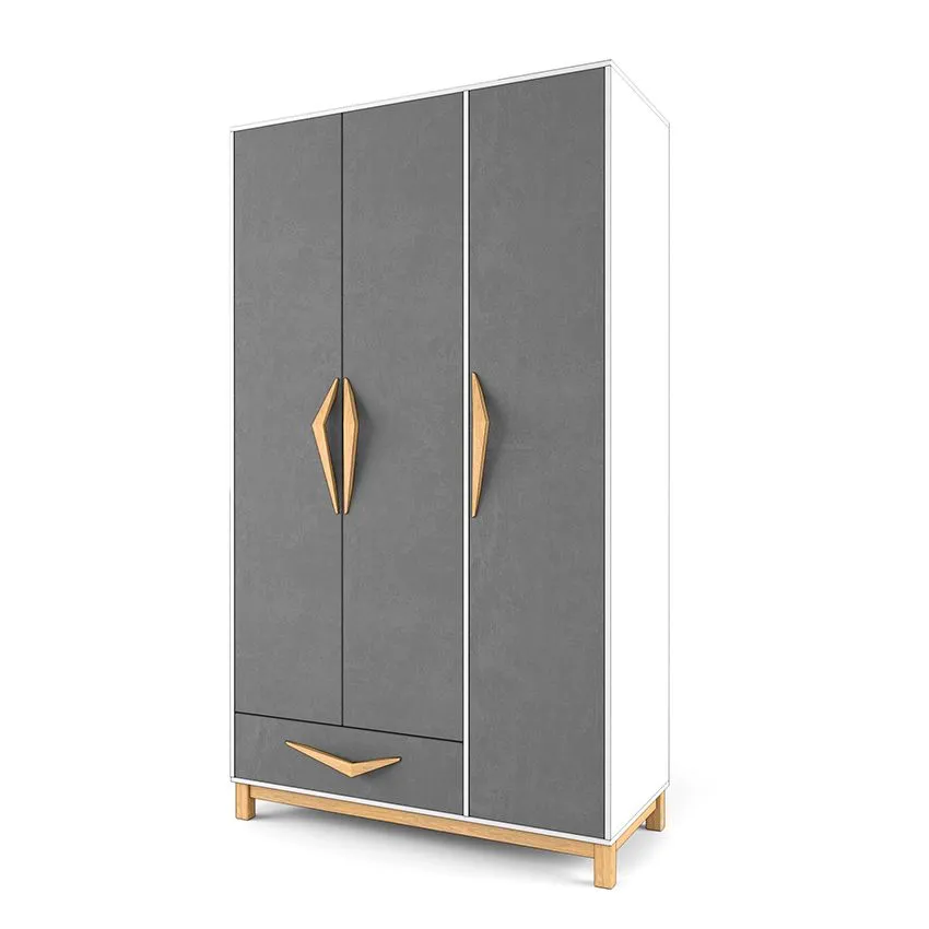 Шкаф 3-створчатый 2+2 лайт серый 1