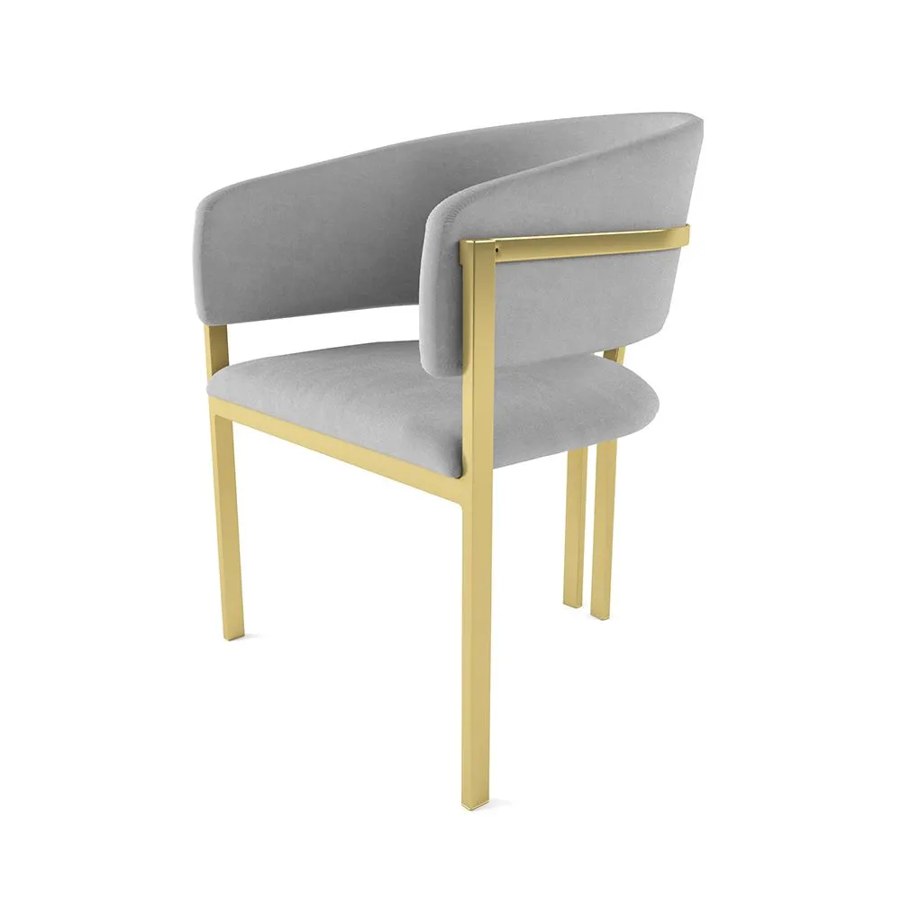 Стул «Мишель» Светло-серый на золотых ножках 1