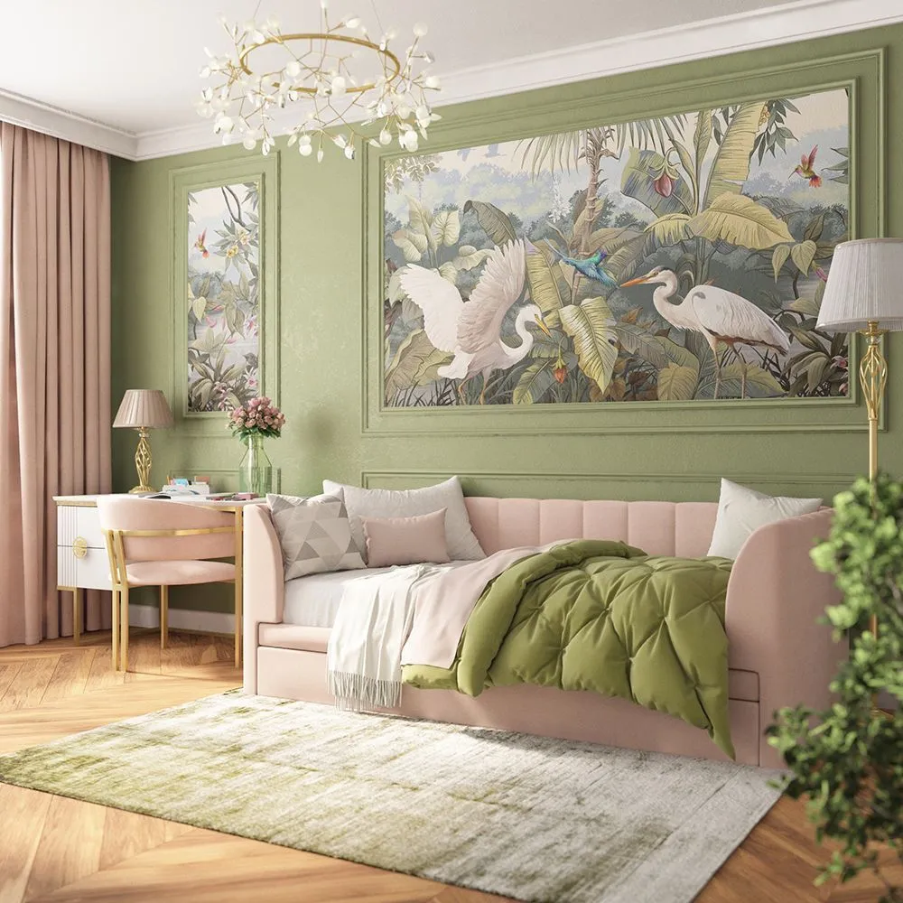 Детская спальня с мягкой кроватью «Мишель» 1