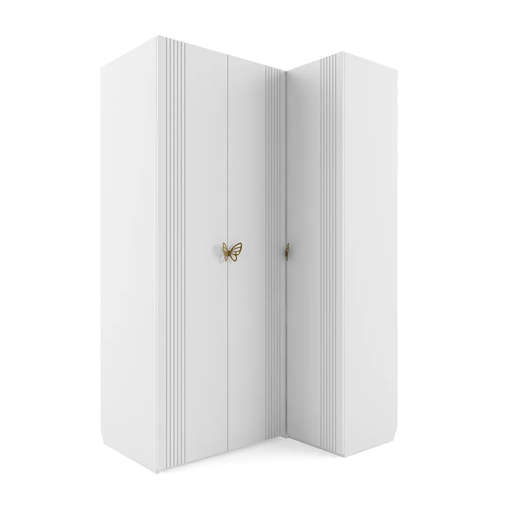 Шкаф угловой левый Мишель Белый 1