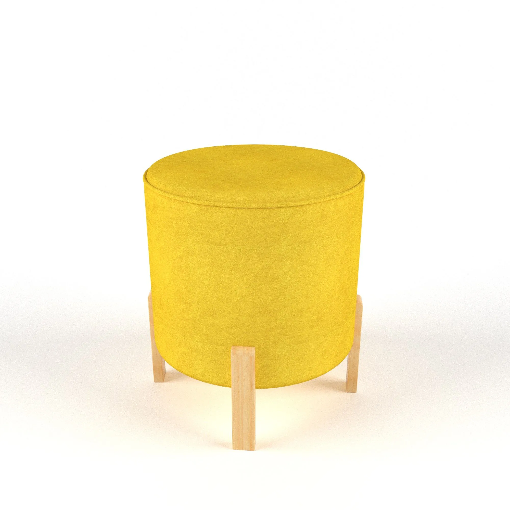 Пуф Желтый, ножки береза 1