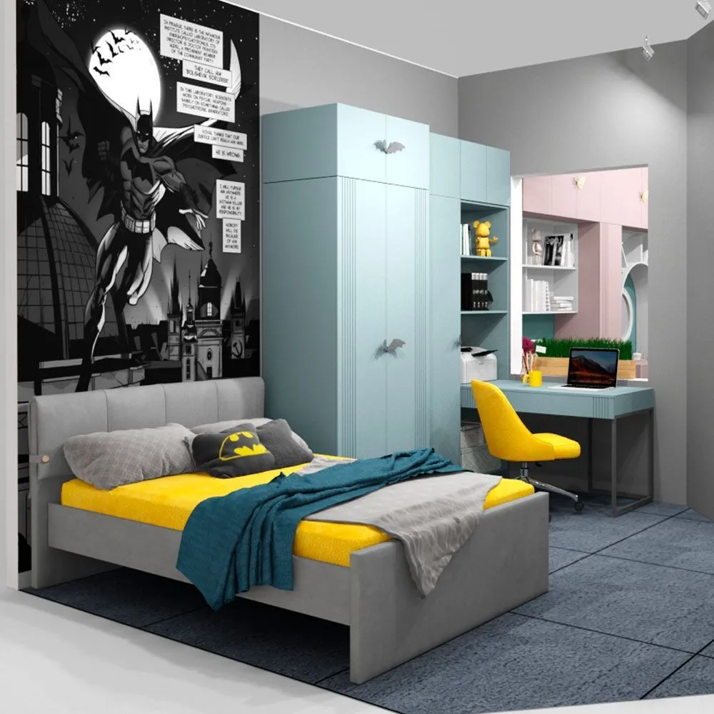 Кровать Мягкая Островная Мишель Светло-серая 1200 5