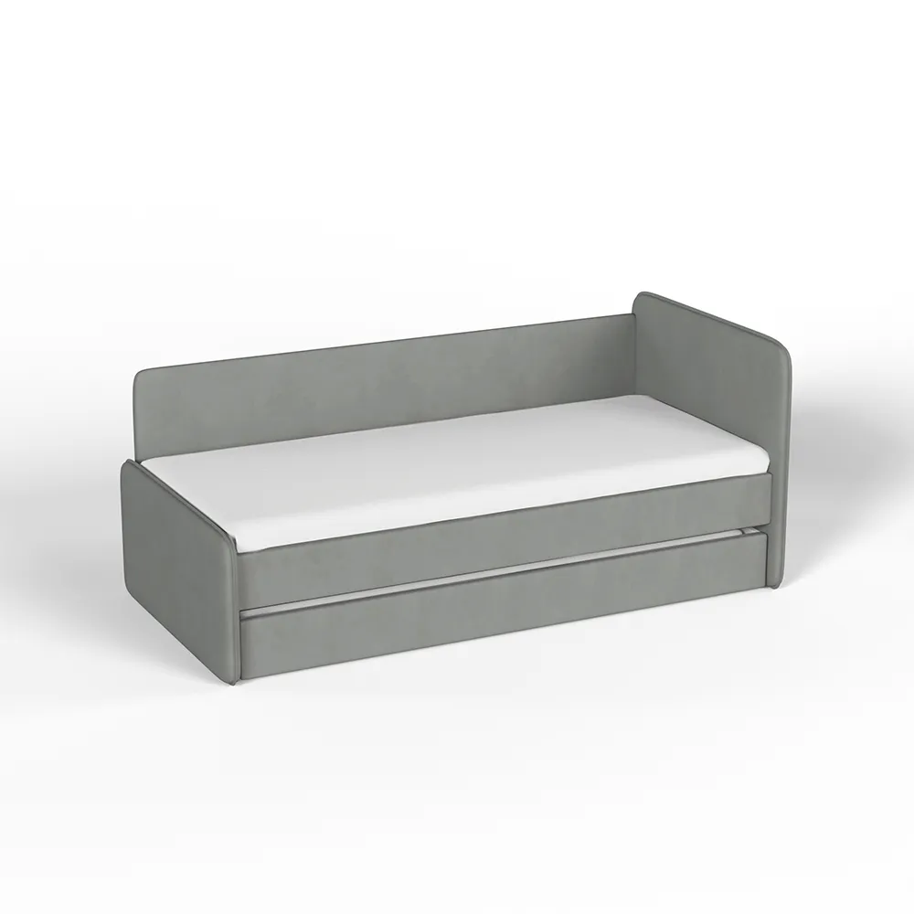 Тахта мягкая Айрис Микровелюр серый с доп. спальным местом