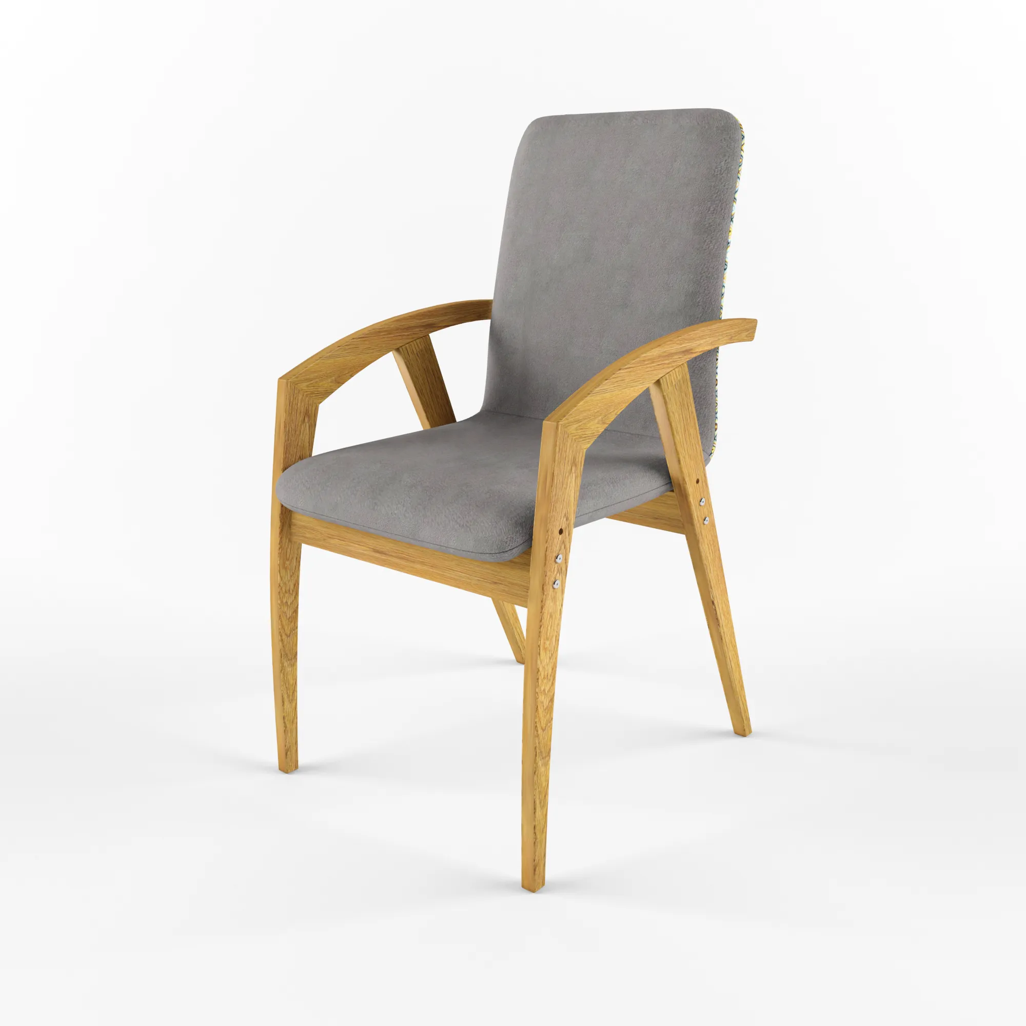 Стул «Тэль» серый велюр + гобелен Лес 2