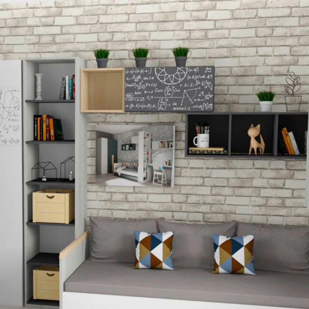 Полка 2 Куба с фасадом серая печать «Формулы» 3