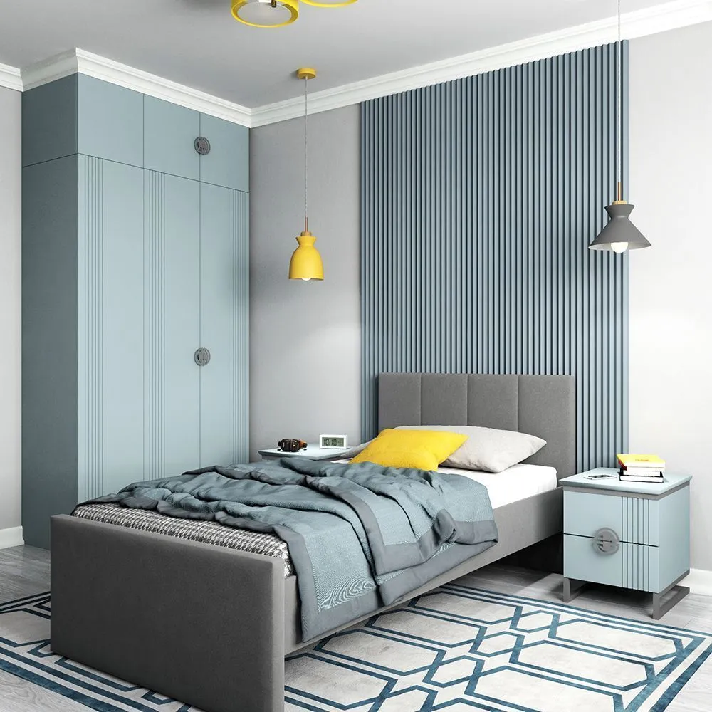 Спальня для подростка «Фрост» с мягкой кроватью 1