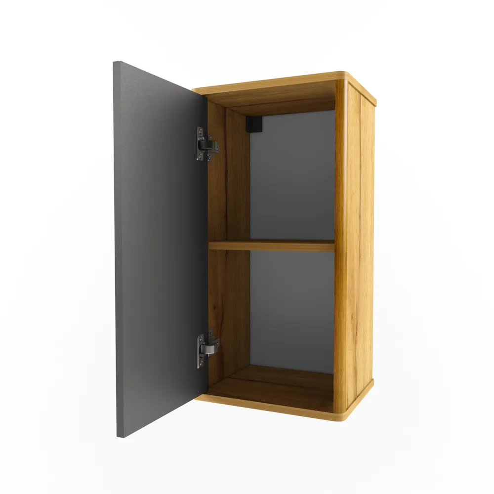 Полка закрытая вертикальная темно-серая «Тэль» 8