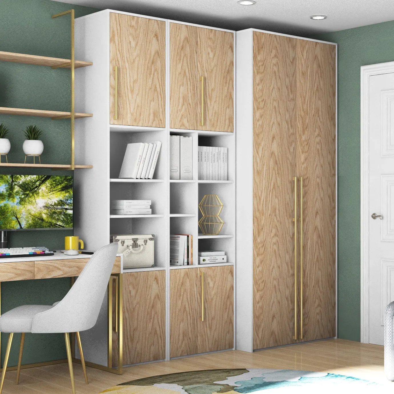 Шкаф и стеллажи «Тури Белый»