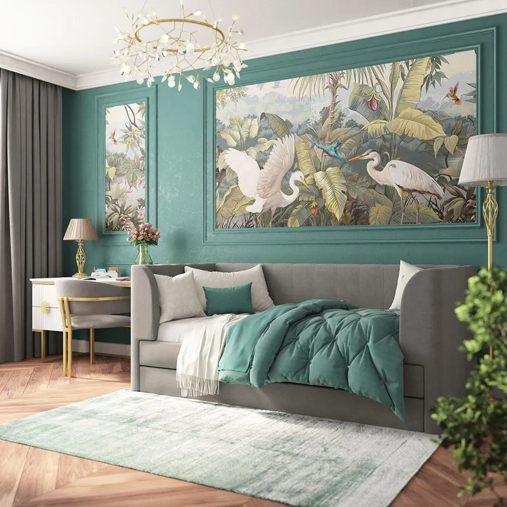 Кровать Мягкая Мия серая 2