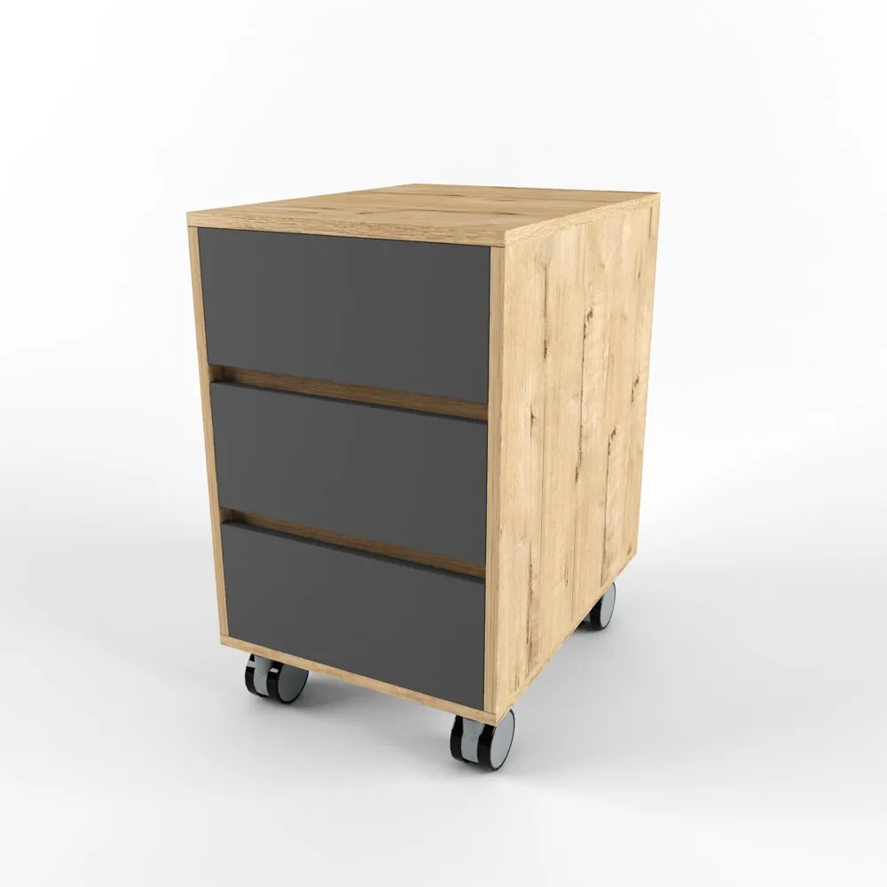 Тумба выкатная «2+2» серая 1