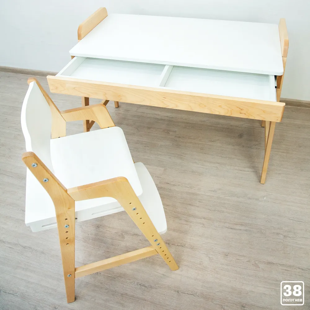 Стол растущий «Вуди» комбо белый 11