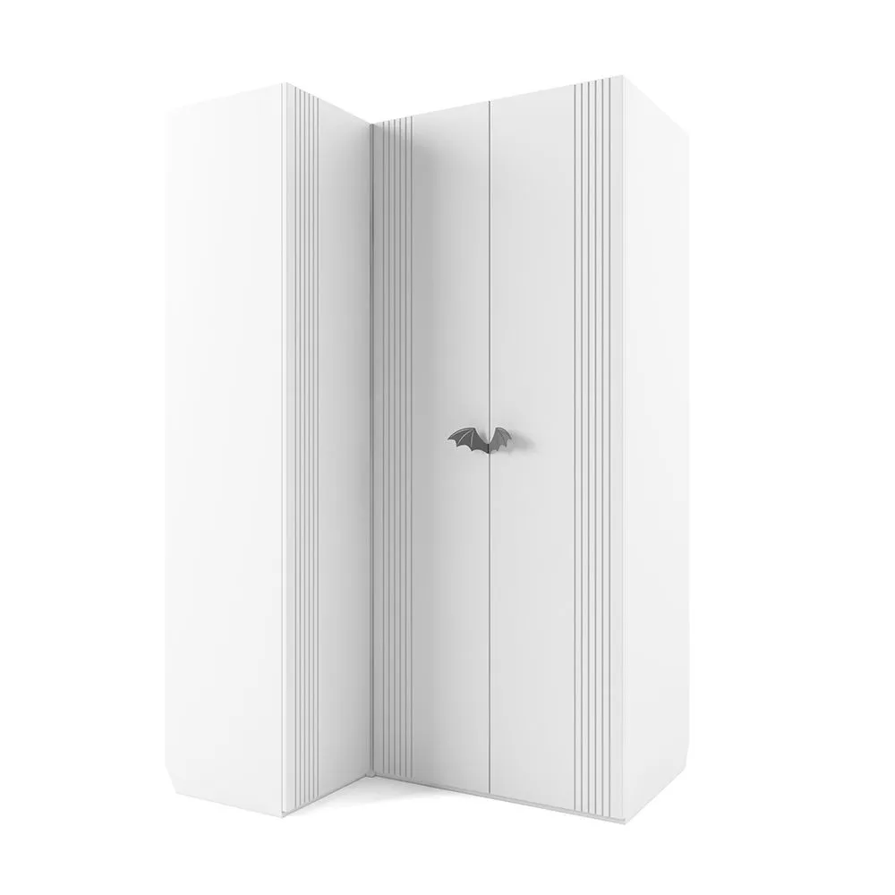 Шкаф угловой правый Мишель Белый Серый