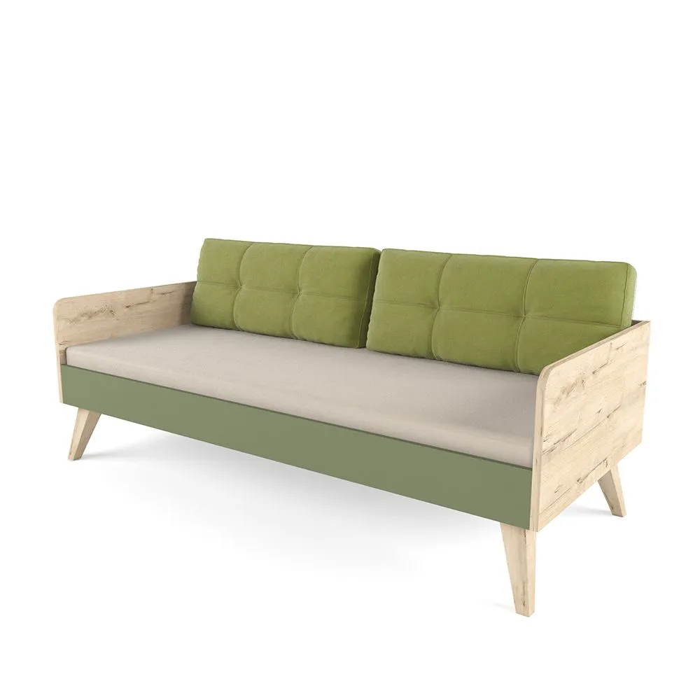 Кровать с текстилем «2+2 олива» Бежевый + Олива