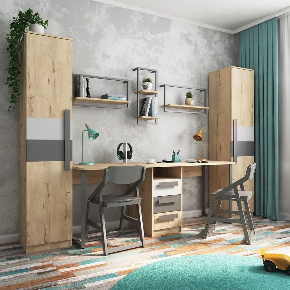 Рабочая зона «Лофт» для двоих детей 1