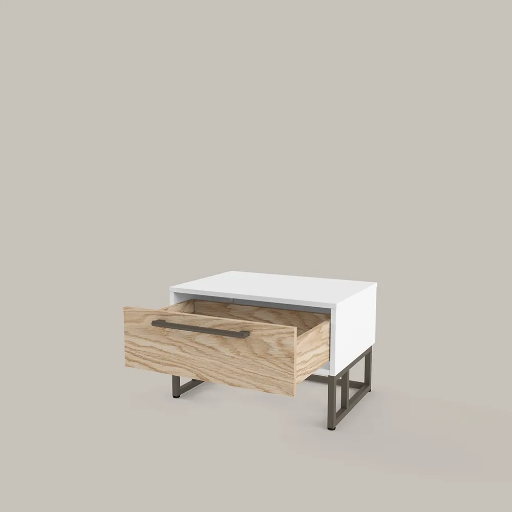 Тумба прикроватная Тури Белый Графит 2