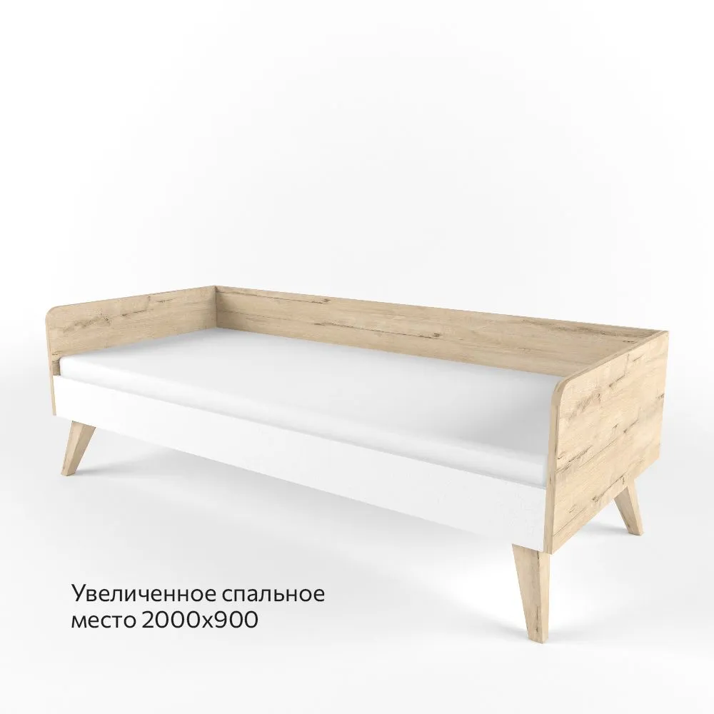 Кровать на ножках большая «2+2» белая 