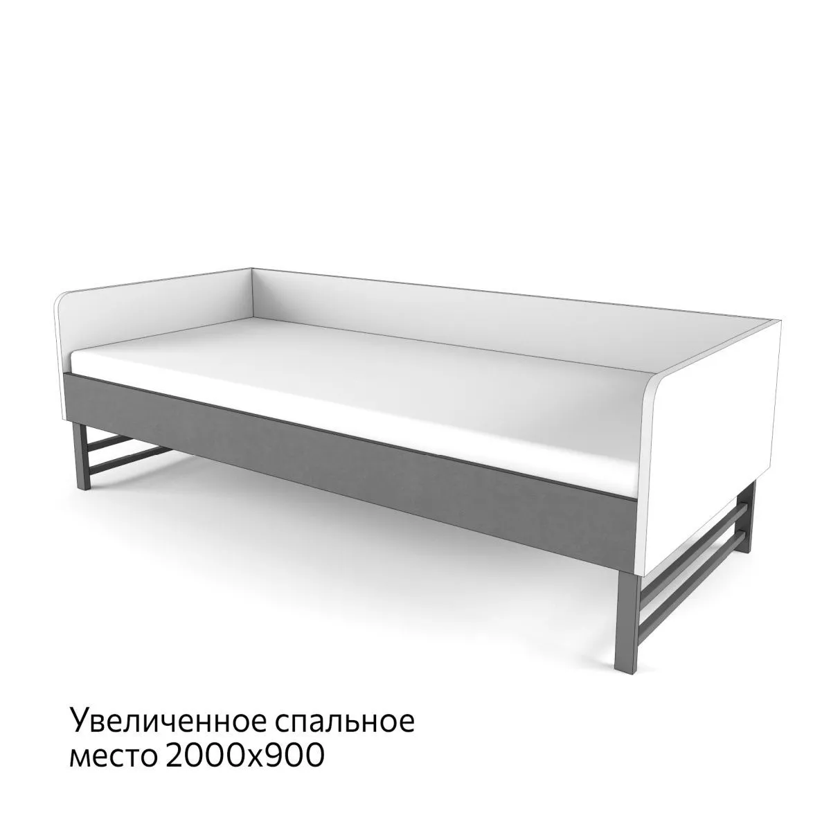 Кровать большая 2+2 Лайт Серая 1