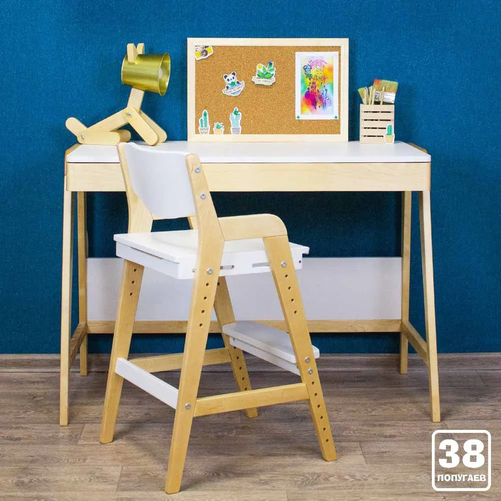 Стол растущий «Вуди» комбо белый 10